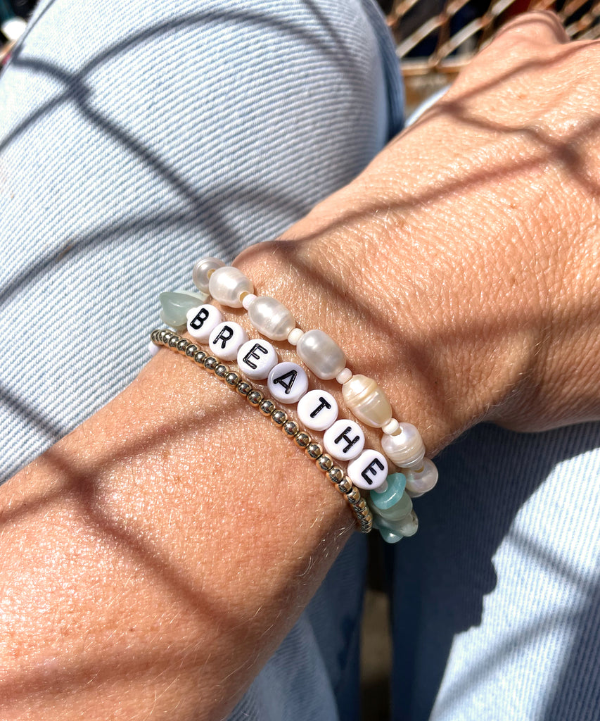 Good Vibes Personalised Bracelet // Amazonite