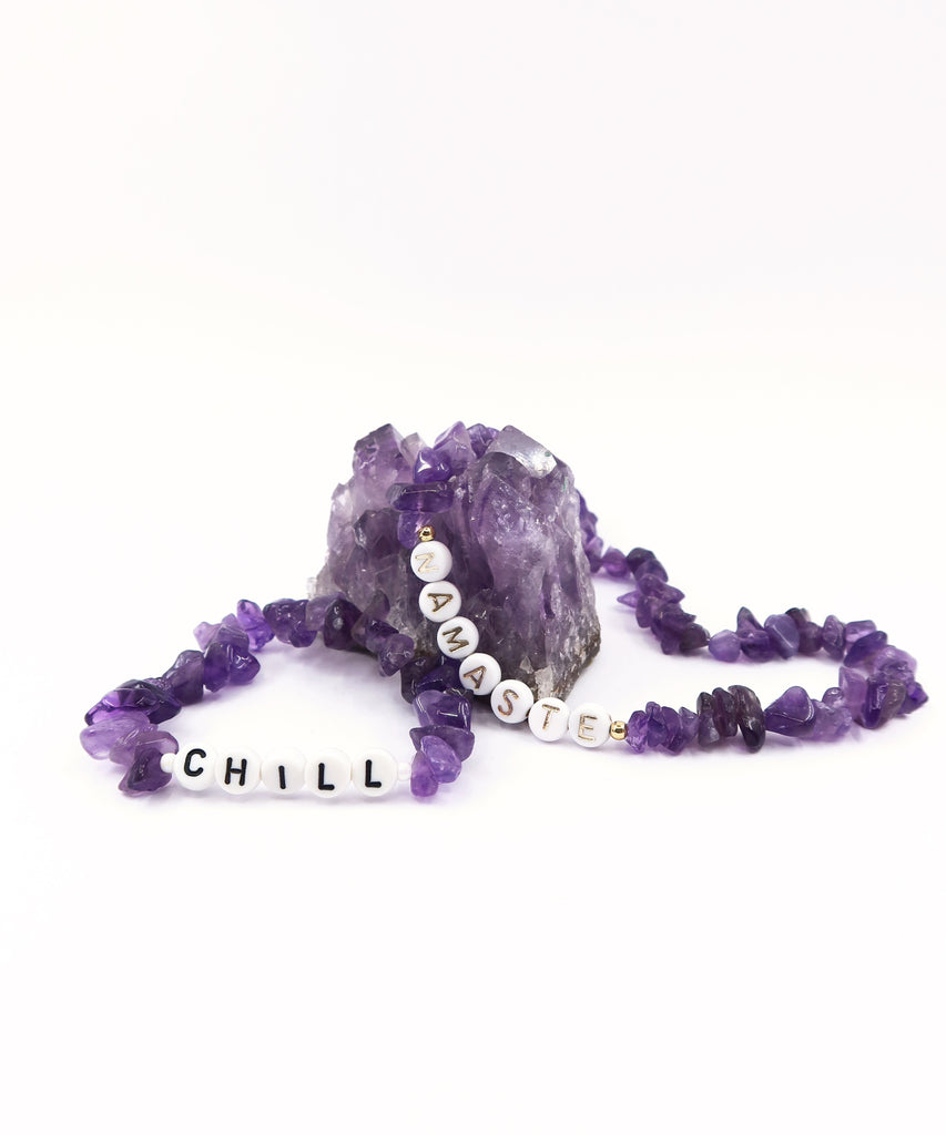 Good Vibes Personalised Bracelet // Amethyst