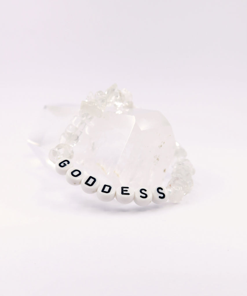 Good Vibes Personalised Bracelet // Clear Quartz